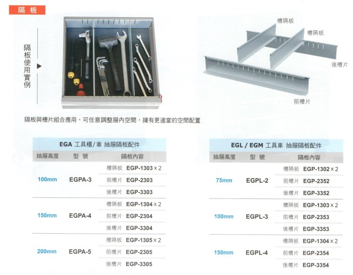 【辦公天地】天鋼EGA-5041M標準型工具車，使用煞車PU輪活動靈活,抽屜均加裝鋼珠滑軌