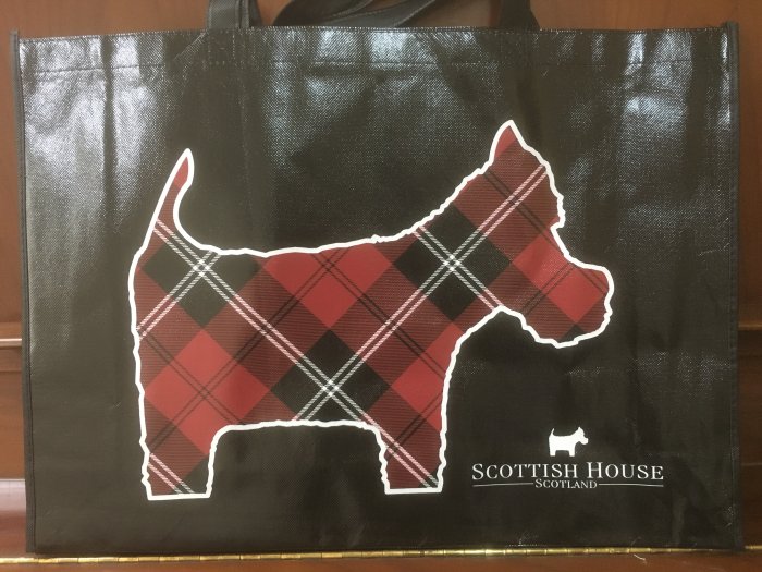 全新Scottish House黑色大狗購物袋~1個80元