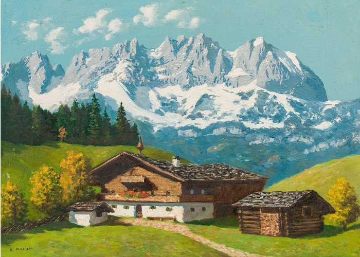 D154【奧地利】卡爾·潘切里（Karl Pancheri）風景油畫電子圖庫~兔年特價~特價