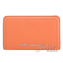 【茱麗葉精品】【全新精品】MARC JACOBS 馬克賈伯 專櫃商品 金屬浮雕LOGO扣式拉鍊中夾.甜瓜橘 現貨