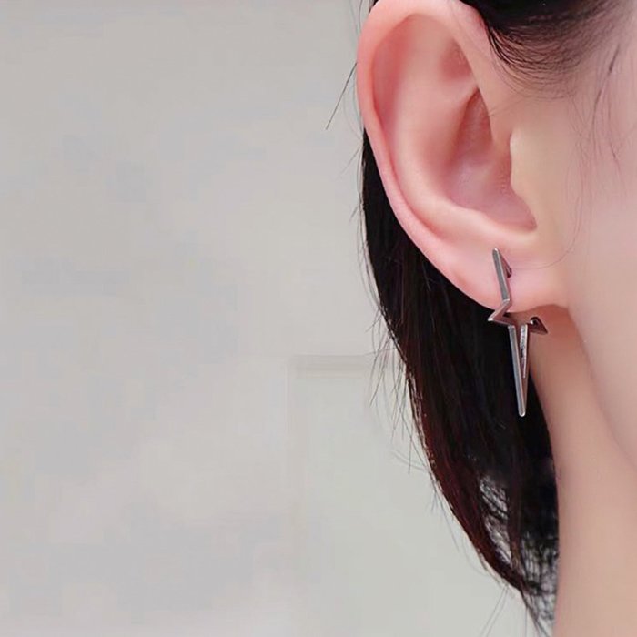 白鋼中性耳環 復古造型 五角星耳飾 中性 男士最愛 簡約風格 韓版流行時尚單品 單個價【EKS538】哈飾奇