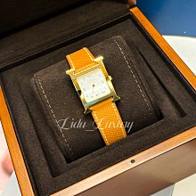 【黎都精品】HERMÉS 愛馬仕 H HOUR 金棕色 色號37 金釦 30MM EPSOM 手錶 腕錶