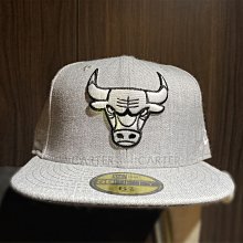 New Era x NBA Chicago Bulls 59fifty 美國職籃芝加哥公牛隊麻灰布料 5950全封帽