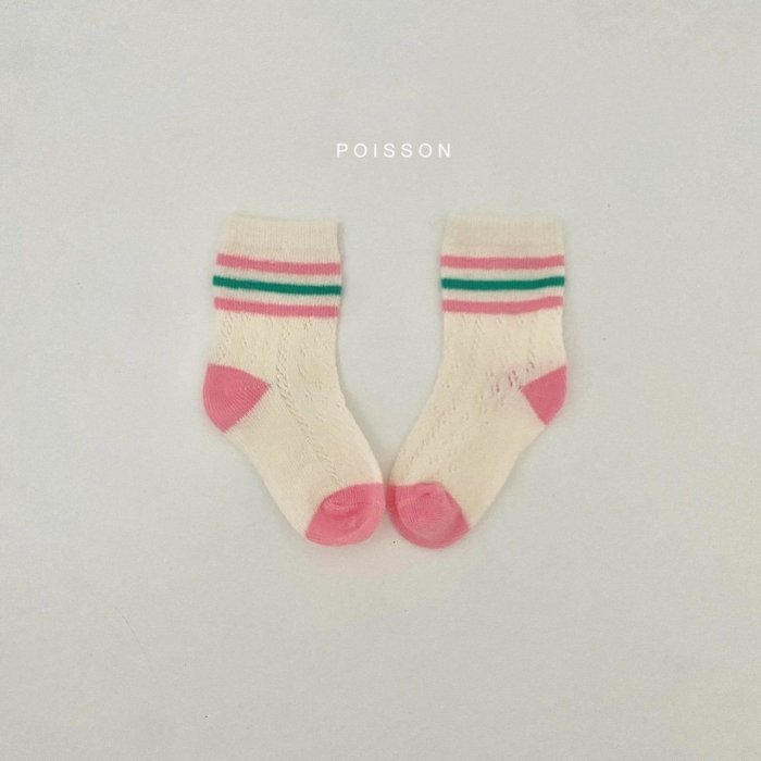 預購。22夏款。韓國Poisson繽紛運動風洞洞兒童襪4入組（POI20325-002）（2203260755）