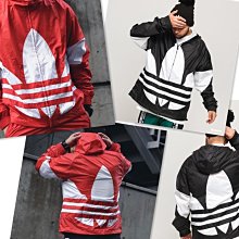 【Dr.Shoes】Adidas Windbreaker 男裝 保暖 尋動 休閒 風衣外套 紅FM7076黑FM3757