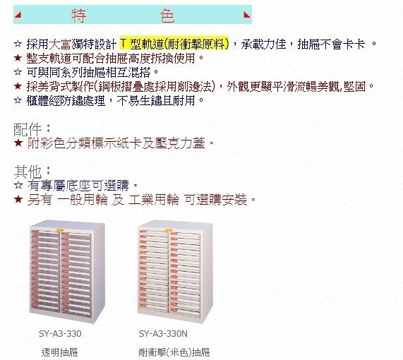 【晉茂五金】文件櫃系列 SY-A3-330N 效率櫃 落地型 (高度51cm以上) 請先詢問庫存