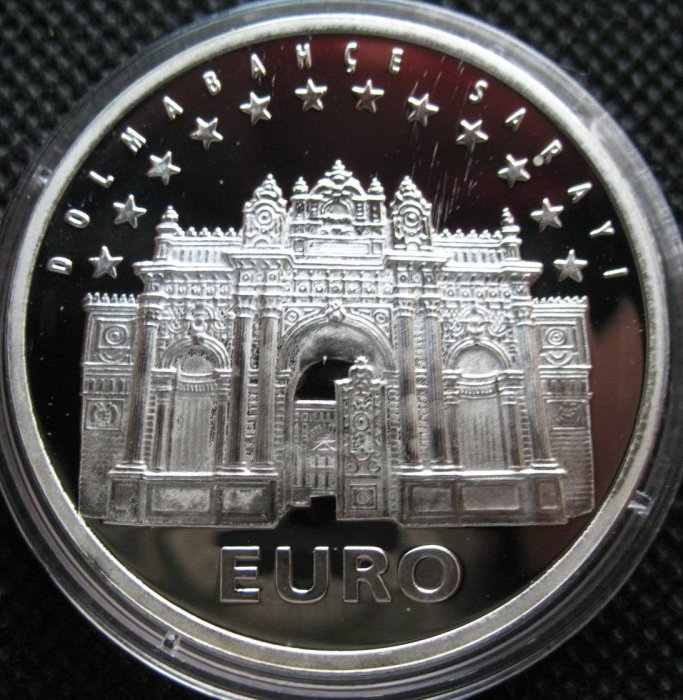 土耳其1998年300萬里拉精制紀念銀幣多爾馬巴赫切薩拉伊宮殿 免運