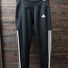 CA 愛迪達 adidas 女款 黑色 緊身 瑜珈褲 彈性休閒運動九分褲 L號 一元起標無底價P198