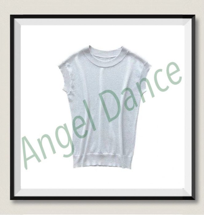 *Angel  Dance*短袖冰絲針織衫(冰晶色)@韓國 chic 銀蔥紗 圓領 落肩袖 T恤 打底衫@現貨+預購