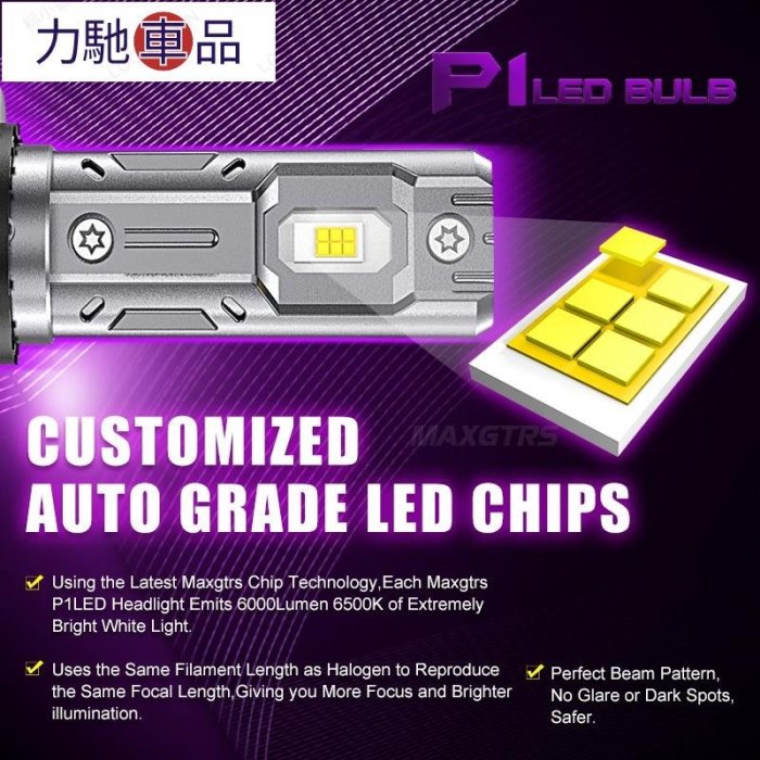 Maxgtrs 最新 P1 H4 Hilo H7 H8 H11 9006 汽車 LED 大燈 9005 HB3 H~力馳車品~