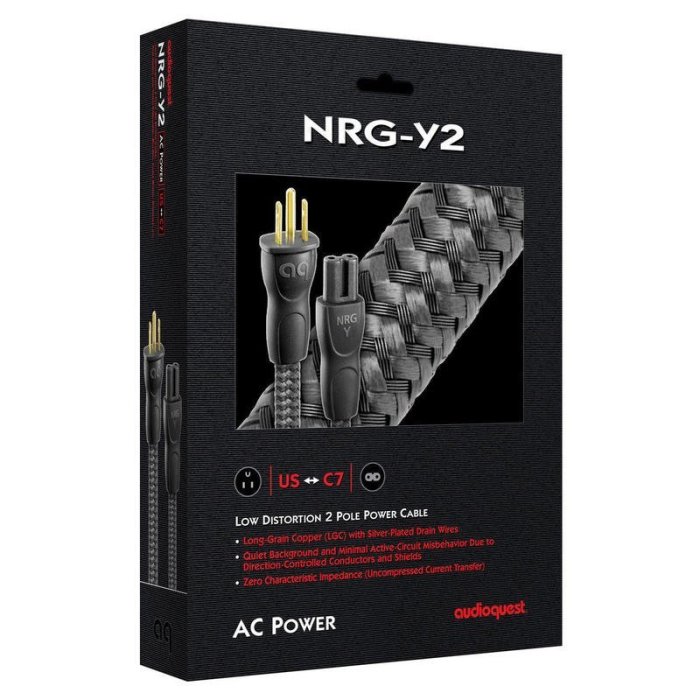 可選1/2/3/4.5/6m※台北快貨※美國原裝正貨 AudioQuest 線聖 NRG-Y2 8字頭C7 2P電源線