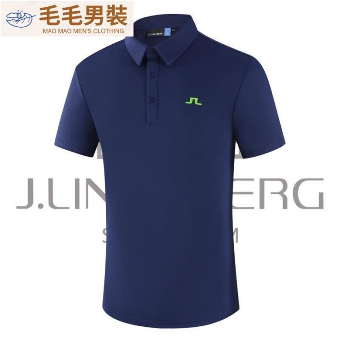 JLindeberg 高爾夫男士短袖T恤夏季戶外運動高彈性透氣乾PL衫上衣服-毛毛男裝