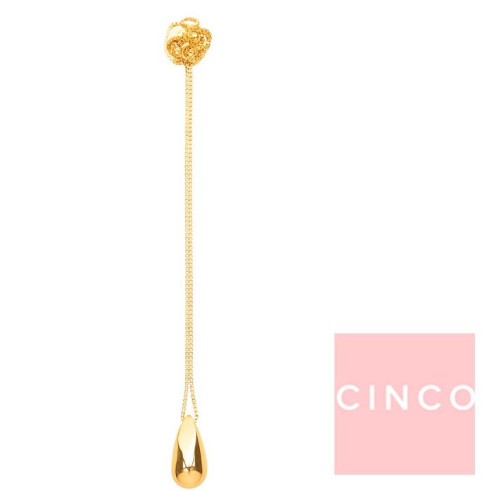 CINCO 葡萄牙精品CONSTANTIN NECKLACE 925純銀鑲24K金光芒水滴項鍊