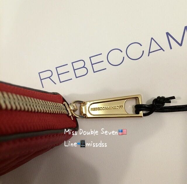 現貨 Rebecca Minkoff 菱格紋小錢包 零錢包 卡包-cherry 櫻桃紅