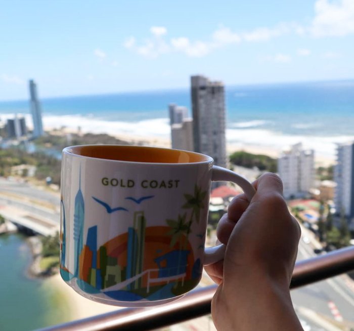 星巴克STARBUCKS澳洲黃金海岸Gold Coast衝浪者天堂限定城市馬克杯瓷杯水杯咖啡杯茶杯414ML