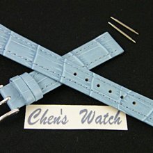 錶帶屋 LIMA ITALY 水藍色鱷魚紋真皮錶帶 10mm 12mm 14mm 16mm