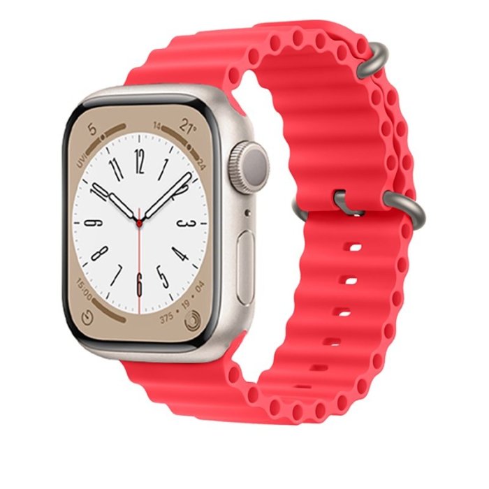 APPLEWATCH錶帶 最新爆款 適用於APPLE WATCH矽膠錶帶 蘋果海洋手錶帶 iWatch1—8 Ultra 代全尺寸男女通用腕帶