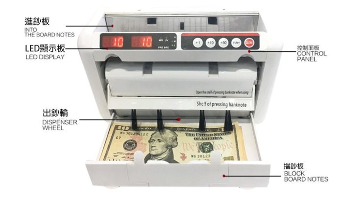 ＊3C百貨＊2024年最新 免插電 行動點驗鈔機(充電攜帶) UFOTEC OK1000 永久保固 (點鈔機/數鈔機)