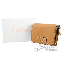 【茱麗葉精品】全新精品 CHLOE 專櫃商品 Edith 烙印LOGO縫線小牛皮三折零錢短夾.落葉黃 現貨