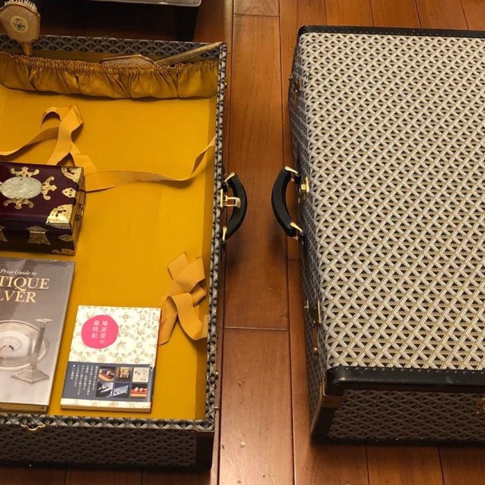 真品Goyard 法國世界級鎮店之寶收藏品手工硬殻古董旅行箱