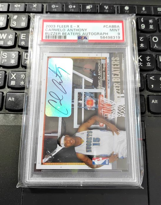 2003 E-X Carmelo Anthony PSA 9 鑑定新人簽名卡 限量299張 Buzzer Beaters 可交流