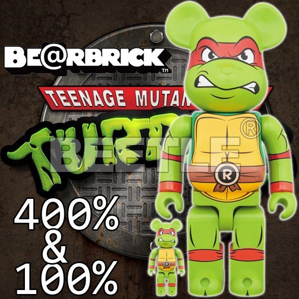 BEETLE BE@RBRICK NINJA TURTLES RAPHAEL 紅色忍者龜拉斐爾100% 400