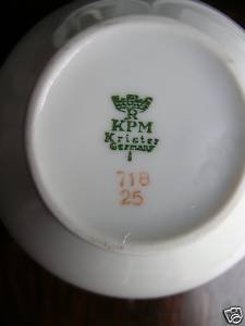 歐洲美瓷坊-德國皇室-KPM-糖罐、奶精壺、四杯盤咖啡具組