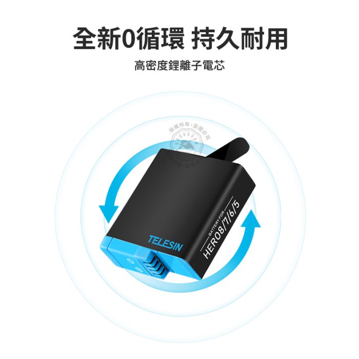 送電池盒 解碼電池 hero8 hero7 hero6 hero5 TELESIN 1220mAh gopro 泰迅電池