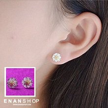 惡南宅急店【0179D】 韓國飾品 小雛菊 新品特價 簡約浪漫 鍍925銀耳環 賣場另有夾式耳環易扣耳環仿純銀耳環