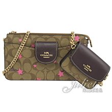 【茱麗葉精品】全新精品 COACH 專櫃款 C7288 POPPY 金屬LOGO星形印花斜背鍊包.駝咖 現貨