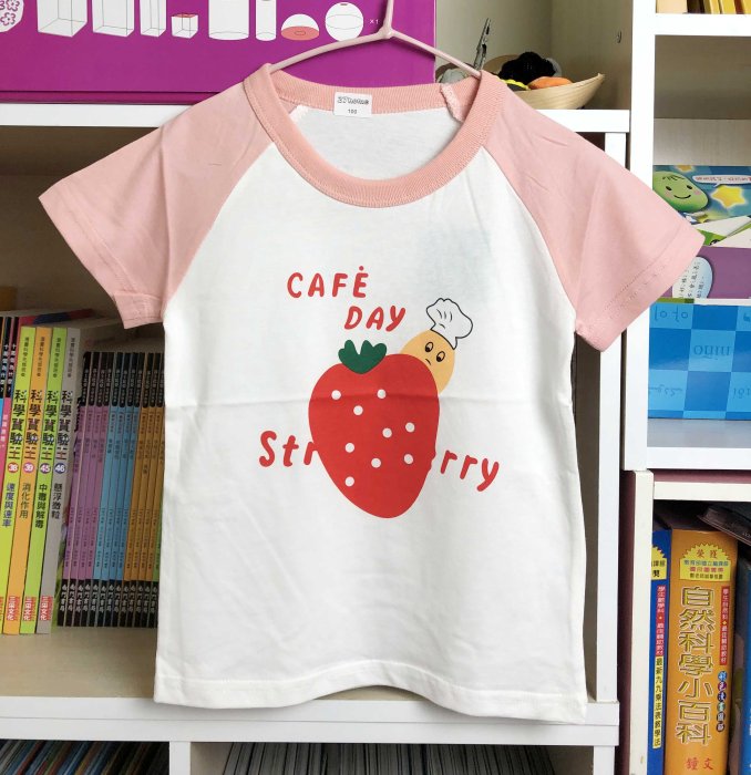 全館滿699免運【MONKEY BABY 】100%純棉草莓圖案短袖T恤