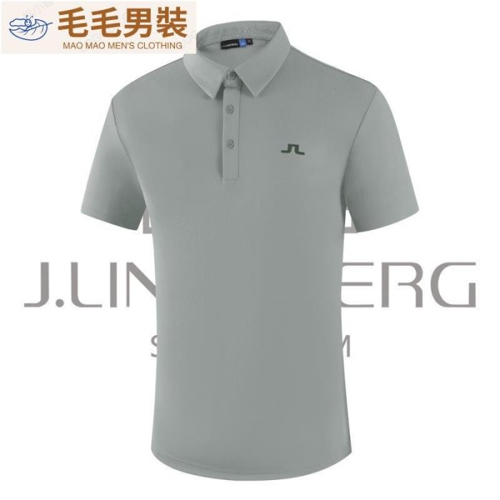 JLindeberg 高爾夫男士短袖T恤夏季戶外運動高彈性透氣乾PL衫上衣服-毛毛男裝