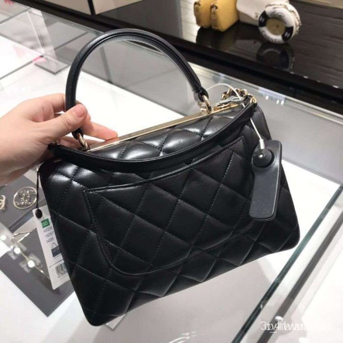 正品CHANEL  COCO A92236 手把口蓋包 金鍊 25cm 斜挎包 手提包gfhf kl OVE4