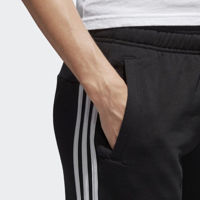 【豬豬老闆】Adidas ESS 3-Stripes Pants 黑色 黑白 三線 縮口褲 長褲 女款 S97113