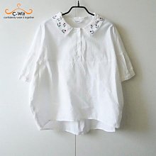 ╭＊一元起標～當 我 們 在 衣 起C-WIT＊╯全新專櫃E-WEAR領刺繡甜美上衣