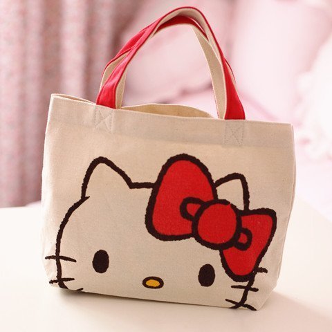 日本樂天三麗鷗hello kitty帆布包側背包手提袋午餐袋便當袋手拎包日雜包-台南仁德可面交