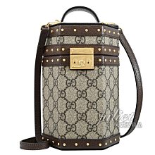 【茱麗葉精品】全新商品 GUCCI 專櫃商品 700677 Padlock GG經典印花迷你硬殼兩用包.咖邊 現貨