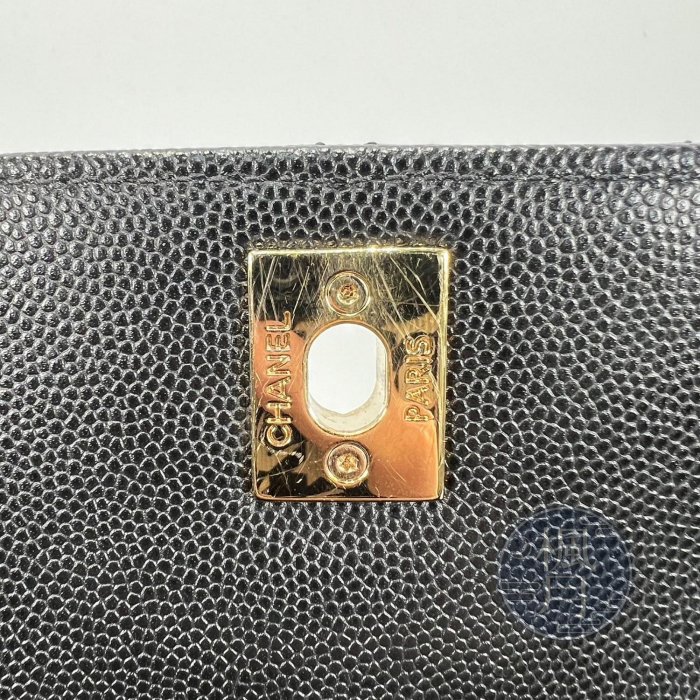 CHANEL 香奈兒 A92990 黑金 荔枝牛皮 COCO HANDLE 24CM 晶片款 手提包 斜背包 側背包 精品包