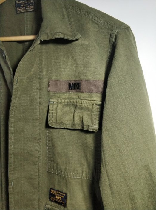 100原廠％日本WTAPS潮牌西山徹舊款MIKE軍裝四口袋重水洗男裝長袖外套夾克軍衣