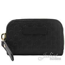 【茱麗葉精品】全新精品 GUCCI 449896 Gutchishima 牛皮拉鍊零錢包.黑 預購無現貨