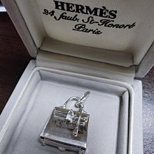 愛馬仕  Hermes 凱莉包 925 純銀 silver 吊飾 項鍊 稀有珍藏品 底部可開啟 不含鏈子附專用收納箱
