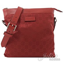 【茱麗葉精品】全新精品 GUCCI 510342 經典雙G緹花緞面尼龍皮革邊斜背包.紅 預購無現貨