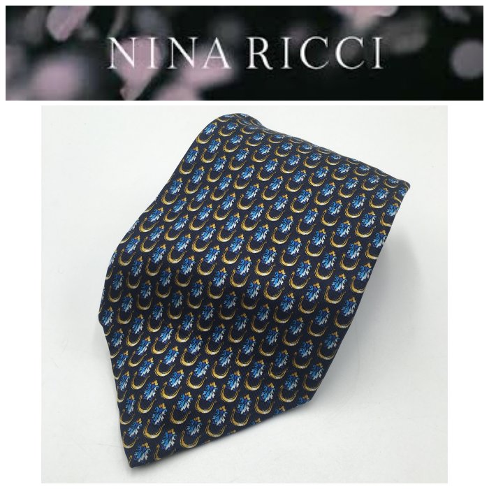 【皮老闆二店】二手真品 NINA RICCI  手打領帶   領帶   領546