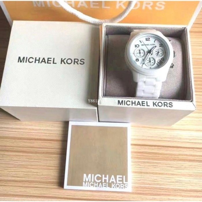 Michael Kors/ MK5161/貴妃氣息繚繞時尚優質陶瓷女性腕錶-白/正品MK女款手錶