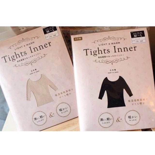 現貨§日本製 Tights Inner發熱衣-口碑熱賣款/極輕薄吸濕發熱絲襪保暖內衣/內搭衣 8分袖 不上捲