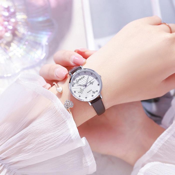 熱銷 kezzi學生手錶腕錶女士簡約夜光蝴蝶小錶盤2023新款時尚ins風腕錶367 WG047