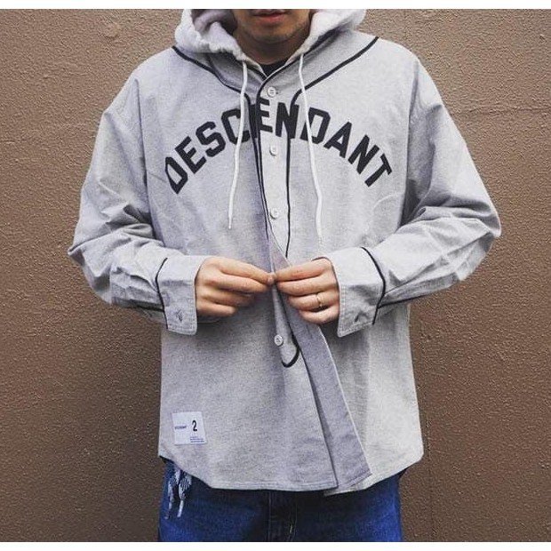 DESCENDANT 18AW DCDT BLEEK BB LS SHIRT 長袖棒球衫長袖襯衫灰色| Yahoo奇摩拍賣