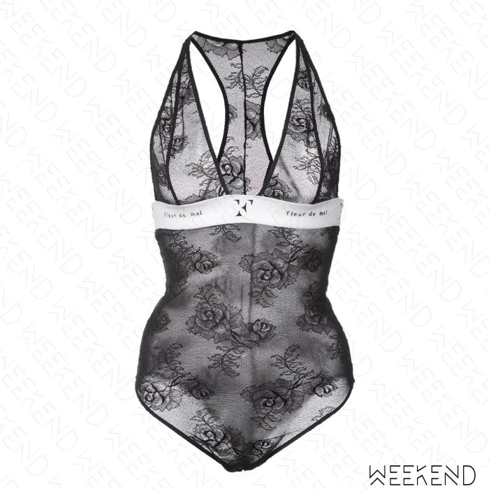 【WEEKEND】 FLEUR DU MAL 低胸 織帶 蕾絲 無袖 連身衣 連體衣 Bodysuit 黑色 19秋冬