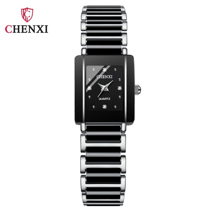 CHENXI情侶手錶陶瓷男女錶方形石英手錶quartz watch品牌直銷104A