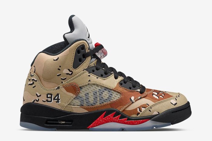 現貨- Supreme x Air Jordan 5 迷彩沙漠824371-201 | Yahoo奇摩拍賣